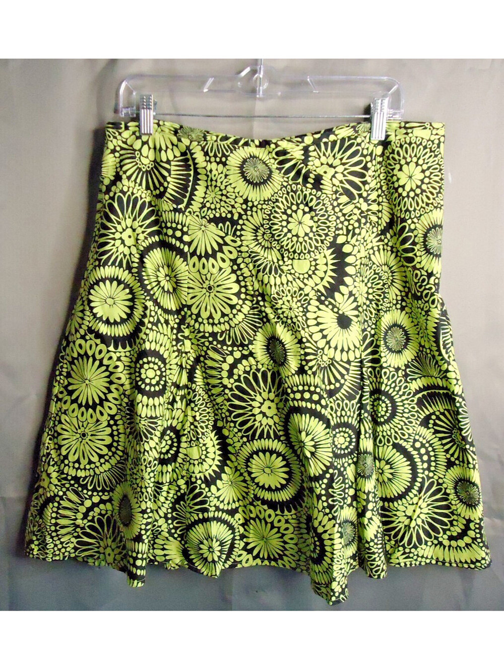 George Green Wheel Floral Circle Print Skirt Womens Size 14 Cotton A-Line Boho